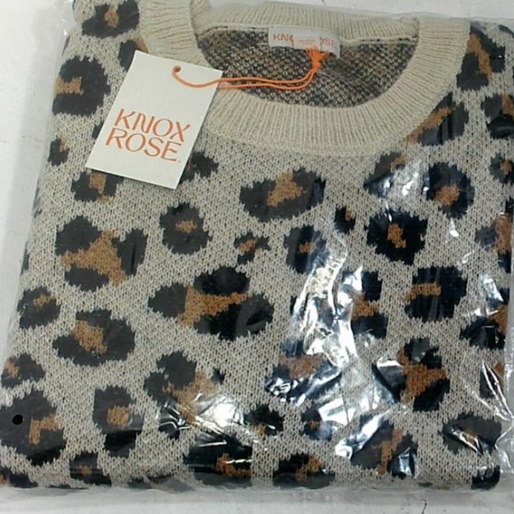 Crewneck Sweater size 2X Leopard Print Knox Rose New - Picture 4 of 5